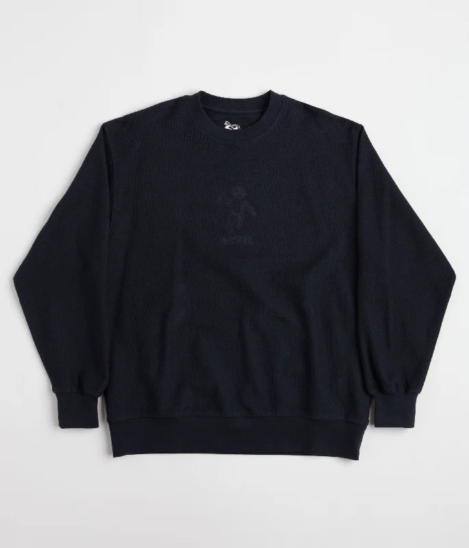 Hoodies & sweatshirts with solid pastel patterns-Dancer OG Logo Crewneck Sweatshirt - Navy