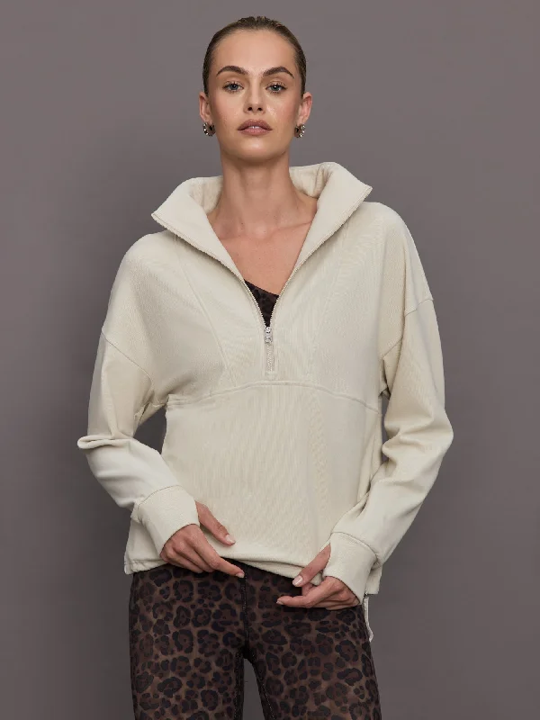 cozy hoodie shirts for casual days-Timberley Half Zip Midlayer - Cement Marl