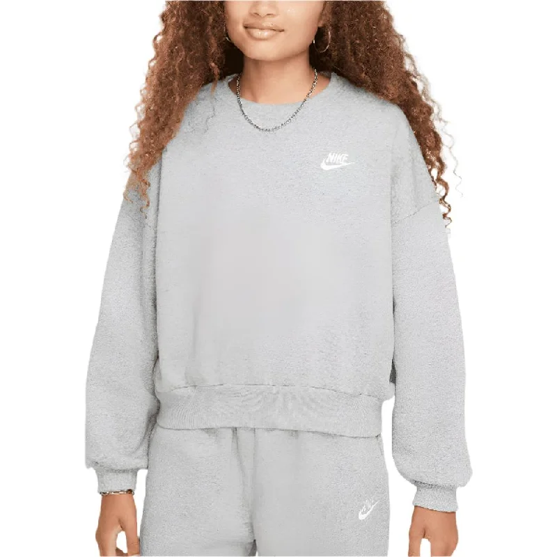 Hoodies & sweatshirts with washable cotton comfort-Girl`s Sportswear Club Fleece Crew Neck Sweatshirt