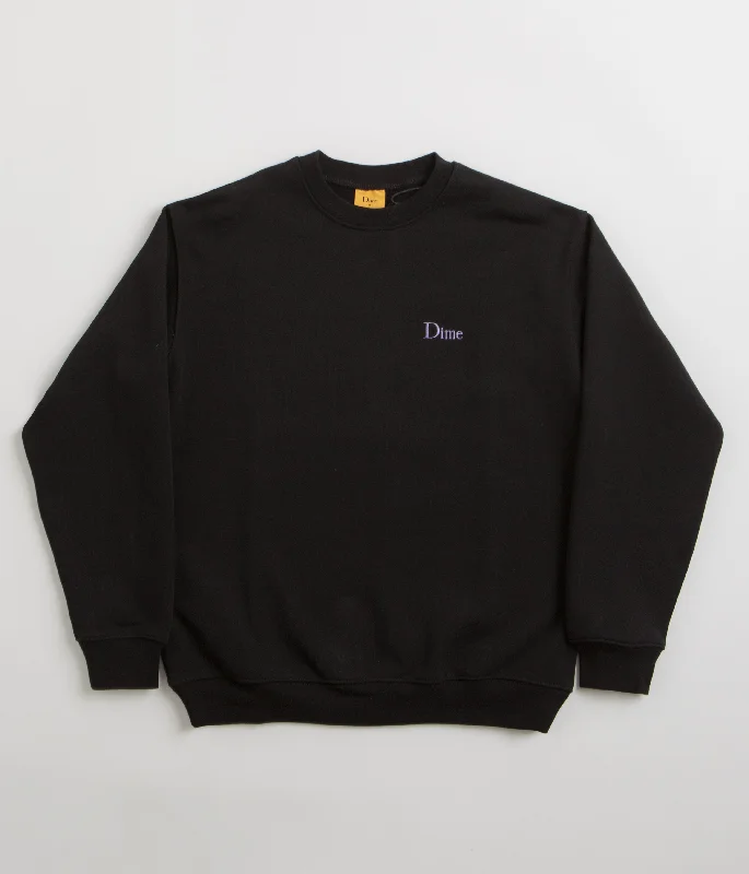 Hoodies & sweatshirts with wool breathable warmth-Dime Classic Small Logo Crewneck Sweatshirt - Black