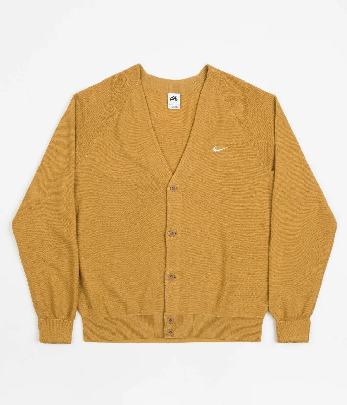 Hoodies & sweatshirts with cream neutral tones-Nike SB Skate Cardigan - Elemental Gold / White