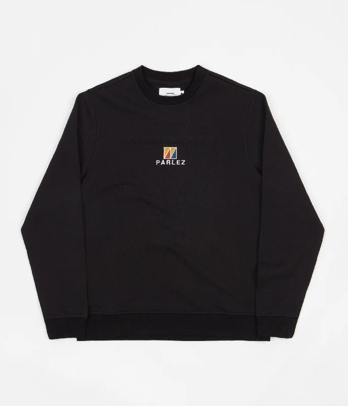 Hoodies & sweatshirts with sustainable cotton fibers-Parlez Huzzar Crewneck Sweatshirt - Black