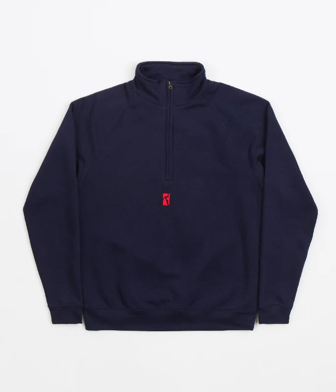 Hoodies & sweatshirts with abstract artistic appeal-Poetic Collective Classic Half Zip Sweatshirt - Navy