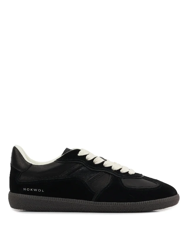 Flats with heavy leather support-August Black Leather