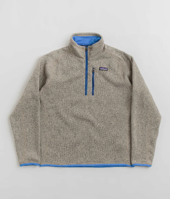 Hoodies & sweatshirts with durable thermal strength-Patagonia Better Sweater 1/4 Zip Sweatshirt - Oar Tan / Vessel Blue