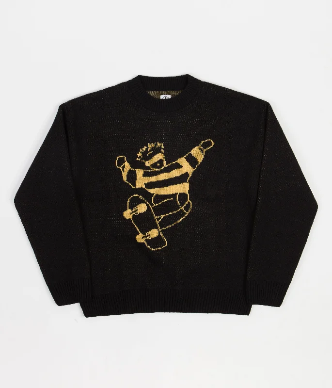 Hoodies & sweatshirts with abstract stylish appeal-Polar Skate Dude Knitted Sweatshirt - Black