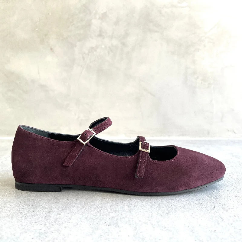 Flats with affordable pricing sets-Ballerina Flats, Suede, Merlot