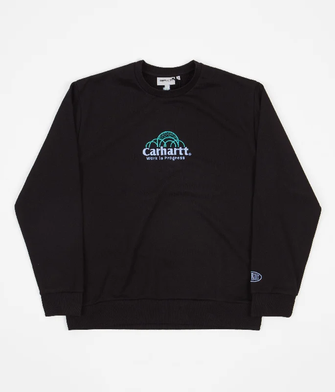 Hoodies & sweatshirts with coral bold accents-Carhartt Geo Script Crewneck Sweatshirt - Black