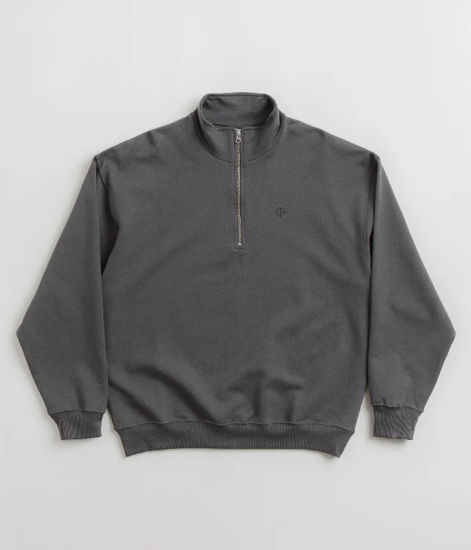 Hoodies & sweatshirts with premium custom prints-Polar Frank Half Zip Sweatshirt - Graphite