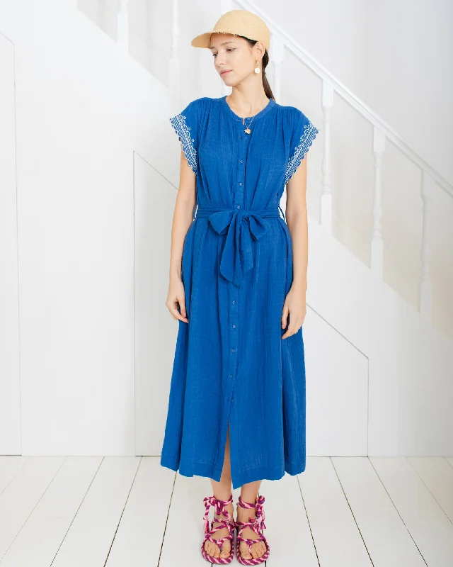 Lightweight travel maxi dresses-Bonté Ava French Blue Dress