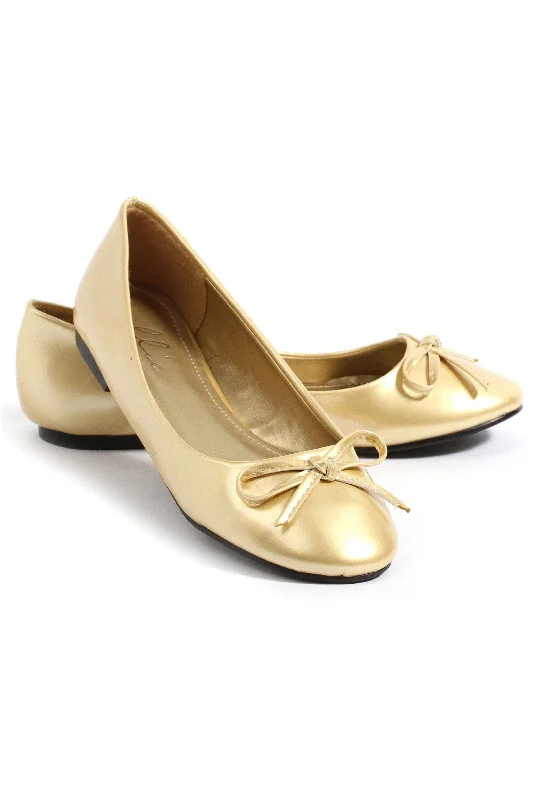 Flats with slip-on durable fit-Ellie 016-MILA Ballet Flat with Bow