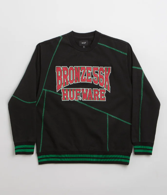 Hoodies & sweatshirts with high-end embroidered quality-HUF x Bronze 56K Bronze HUFware Crewneck Sweatshirt - Black