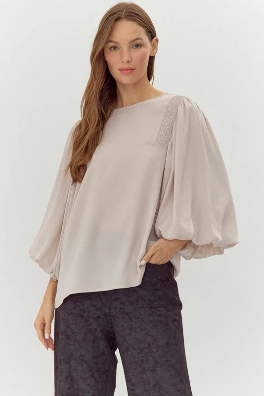 tie-front tops for chic style-Midnight Romance Champagne Satin Top