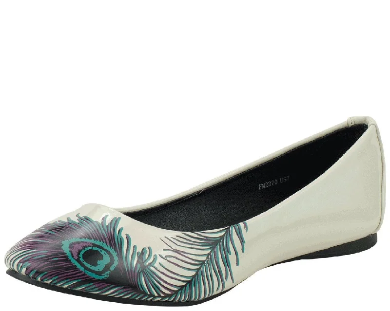 Flats with suede plush texture-Peacock Feather Flats *ALL ITEMS FINAL SALE/NON-RETURNABLE*