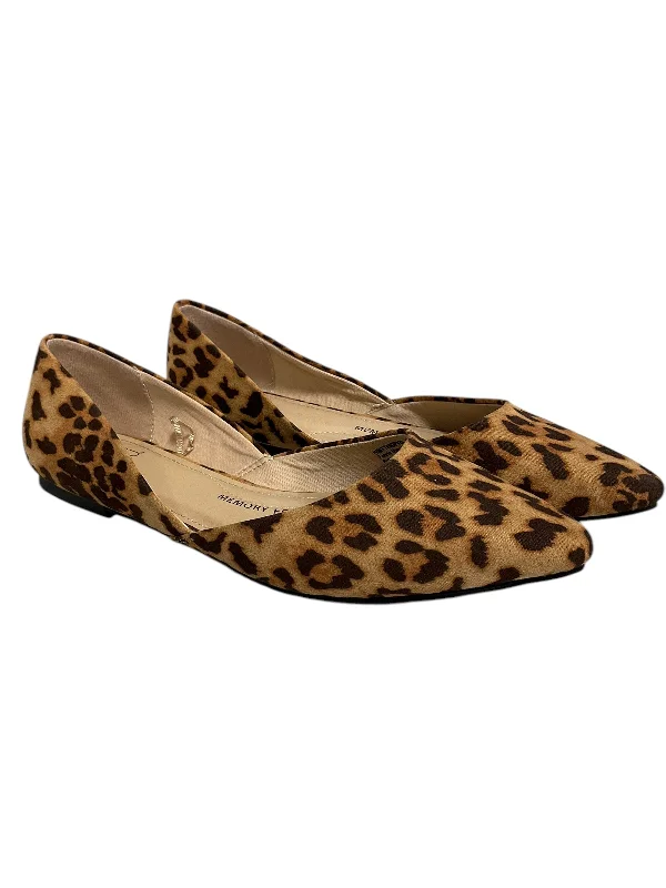 Flats with deep emerald tones-Shoes Flats By Time And Tru In Animal Print, Size: 7.5