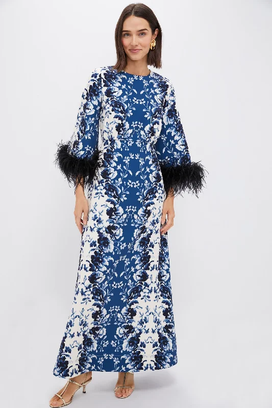 Flowy spring dresses-Indigo Reflection Feather Jamison Dress