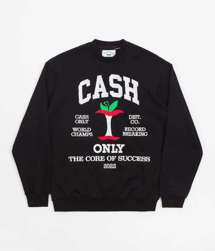 Hoodies & sweatshirts with solid color simplicity-Cash Only Core Crewneck Sweatshirt - Black