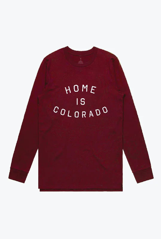 wool tops for cozy layering-Rapids Home Is Colorado L/S Tee