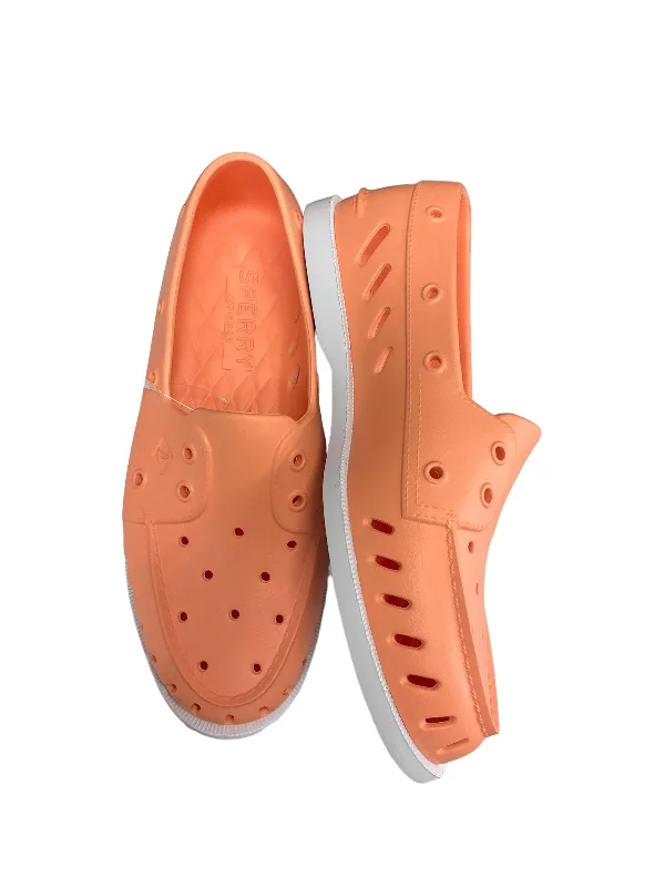 Flats with light rubber texture-Shoes Flats By Sperry In Peach, Size: 11