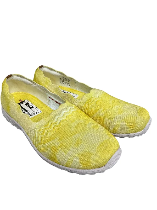 Flats with heavy leather support-Shoes Flats By Skechers In Yellow, Size: 7