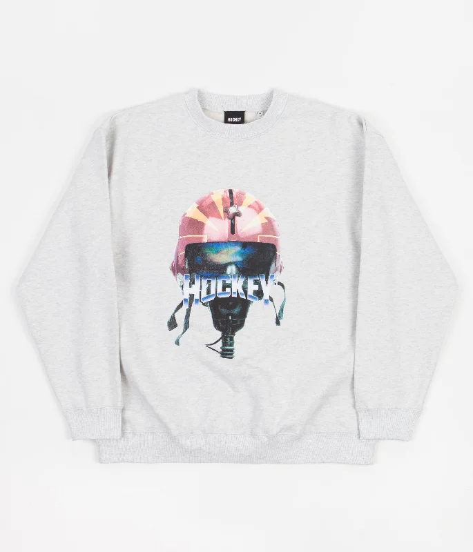 Hoodies & sweatshirts with fade-proof cotton weave-Hockey Eject Crewneck Sweatshirt - Grey Heather