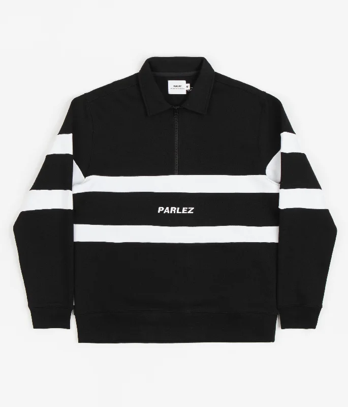 Hoodies & sweatshirts with plaid cozy charm-Parlez Dailey Quarter Zip Sweatshirt - Black