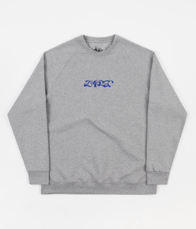 Hoodies & sweatshirts with wool cozy softness-Dancer Embroidered Single Triple Logo Crewneck Sweatshirt - Grey Melange