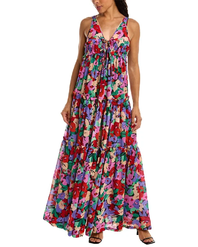 Sexy club maxi dresses-Nicholas Myla Silk-Blend Maxi Dress