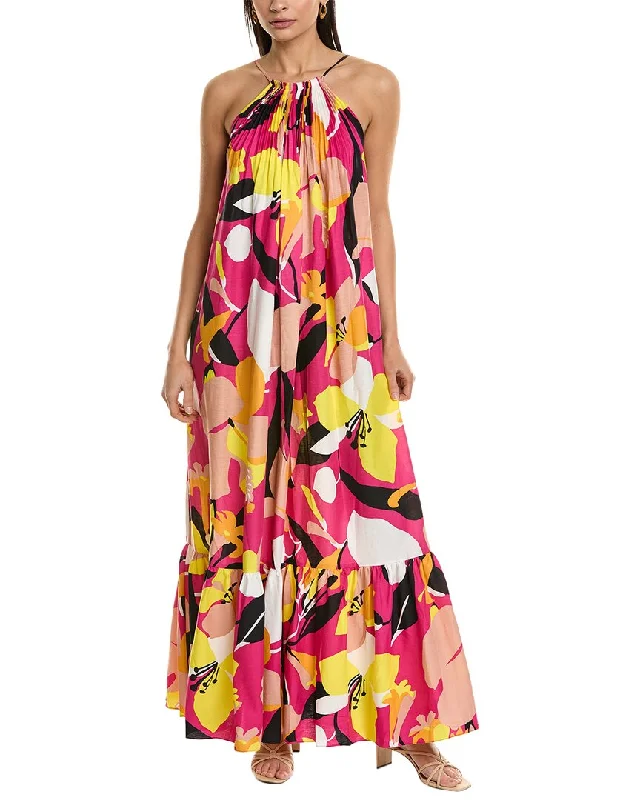 Sexy slit maxi dresses-Ted Baker Strappy Linen-Blend Maxi Dress