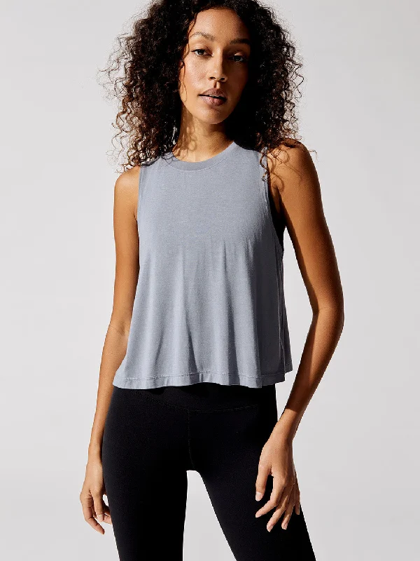 denim tops for classic fashion-Crop Tank 2.0 - Steel Blue