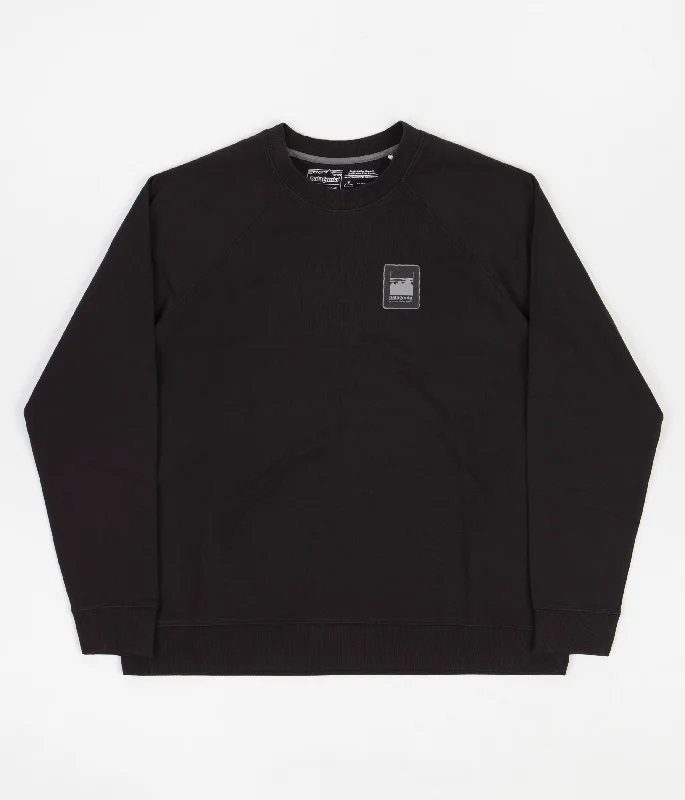 Hoodies & sweatshirts with polyester breathable weave-Patagonia Alpine Icon Regenerative Crewneck Sweatshirt - Black