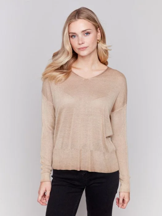 fitted tops for a sleek silhouette-*SALE* CHARLIE B SNOW WASH SWEATER