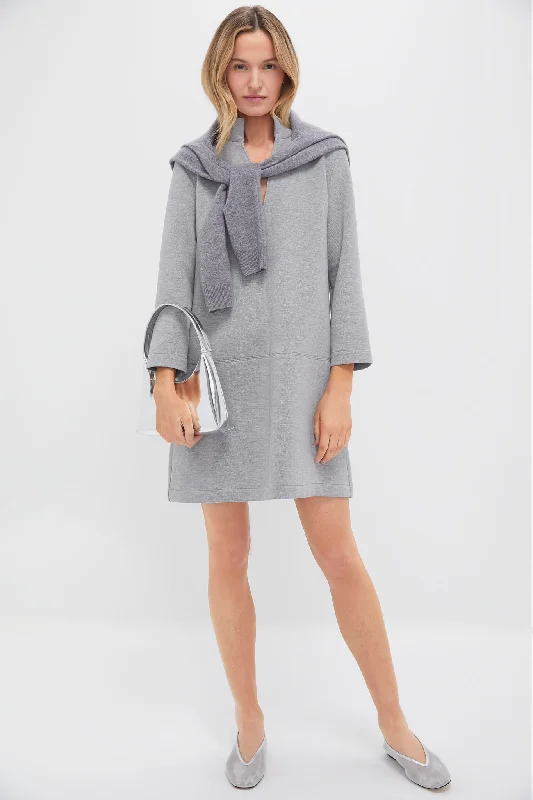 Eco-friendly dresses-Gray Herringbone Clifton Dress