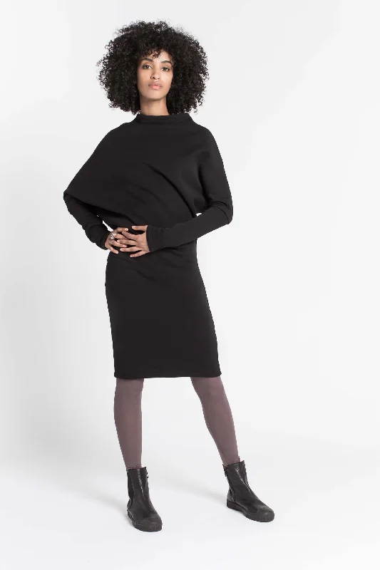 Hoodies & sweatshirts with textured velour patterns-Naomi Sweatshirt Dress