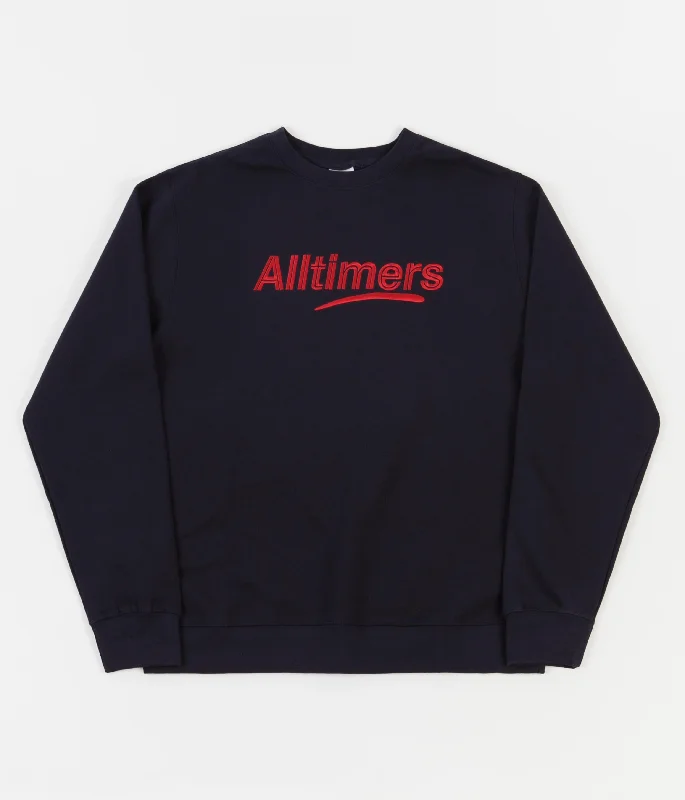 Hoodies & sweatshirts with recycled fleece softness-Alltimers Embroidered Estate Crewneck Sweatshirt - Navy