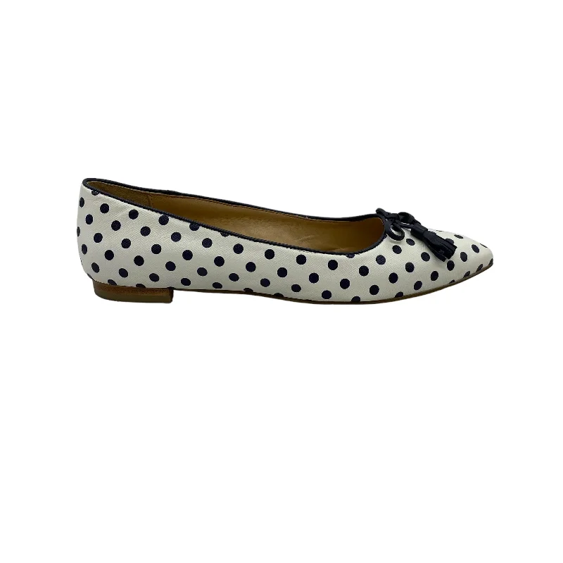 Flats with striped rustic charm-BLUE & WHITE SHOES FLATS by TALBOTS Size:8.5