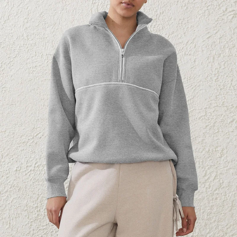 Grey & White Zip