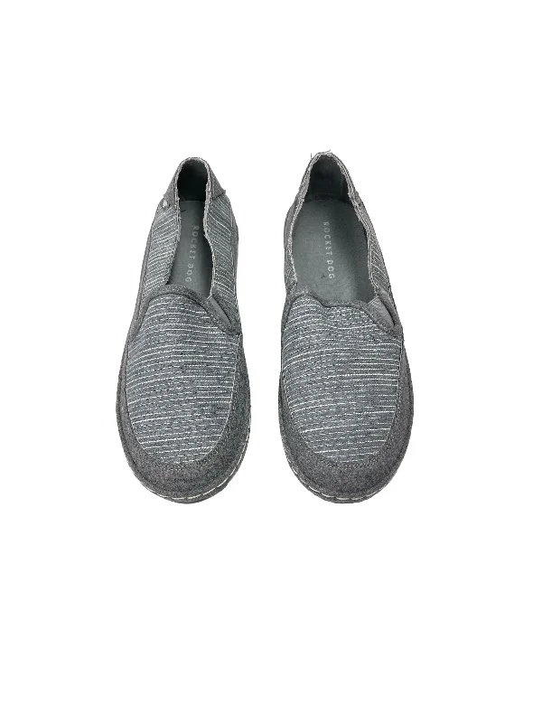 Flats with suede breathable texture-Shoes Flats By Rocket Dogs In Grey, Size: 10