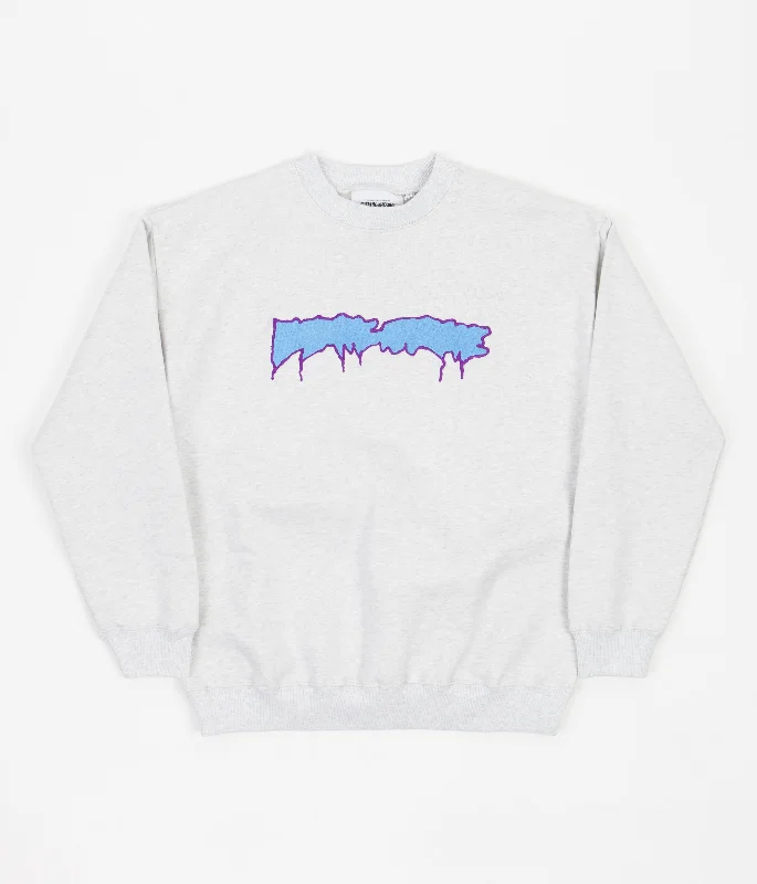 Hoodies & sweatshirts with deep ruby richness-Fucking Awesome Outline Logo Crewneck Sweatshirt - Heather Grey