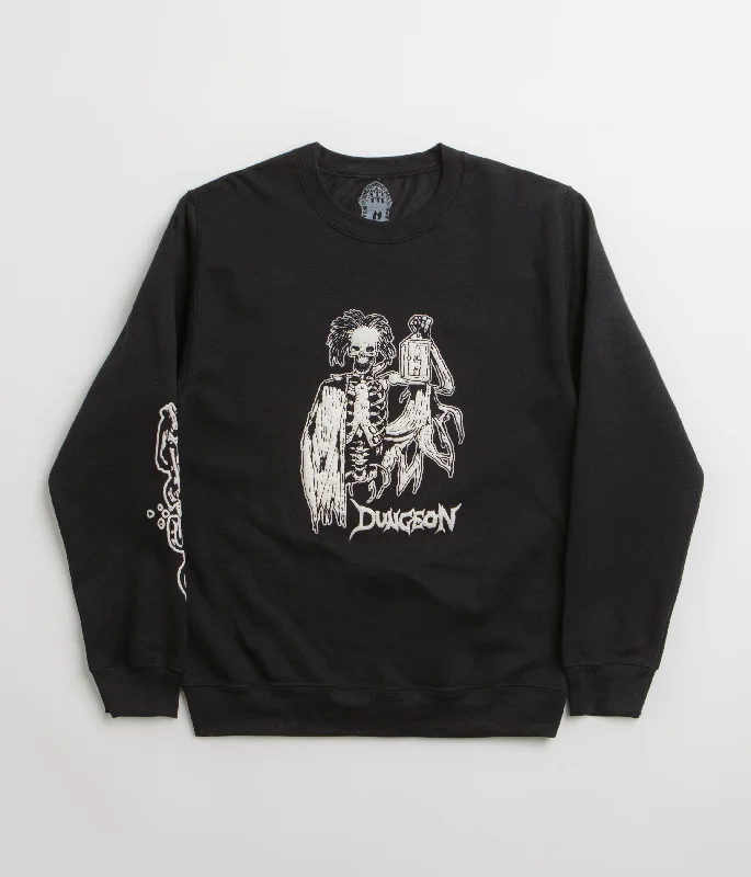 Hoodies & sweatshirts with hypoallergenic materials-Dungeon Lights Out Crewneck Sweatshirt - Black