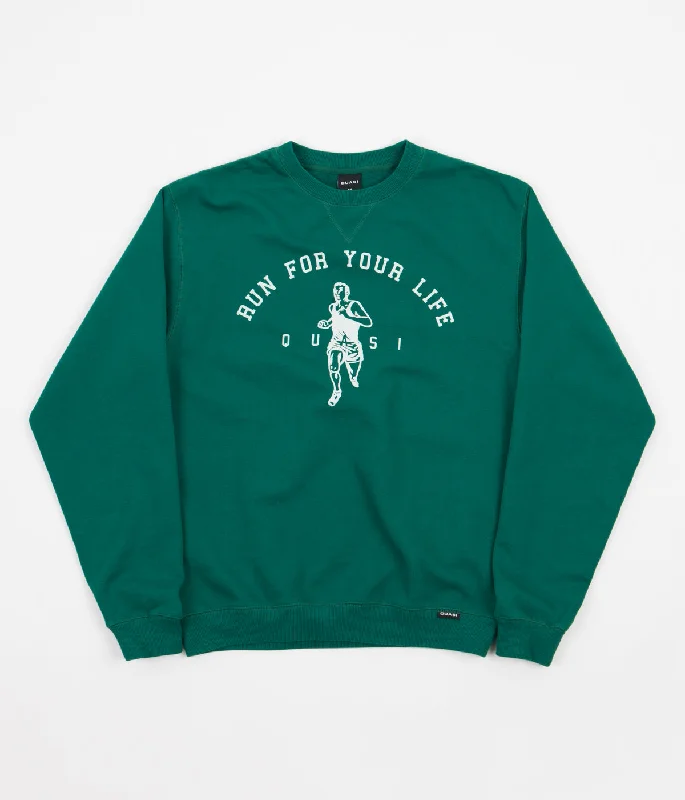 Hoodies & sweatshirts with high-end custom designs-Quasi Run Crewneck Sweatshirt - Spruce