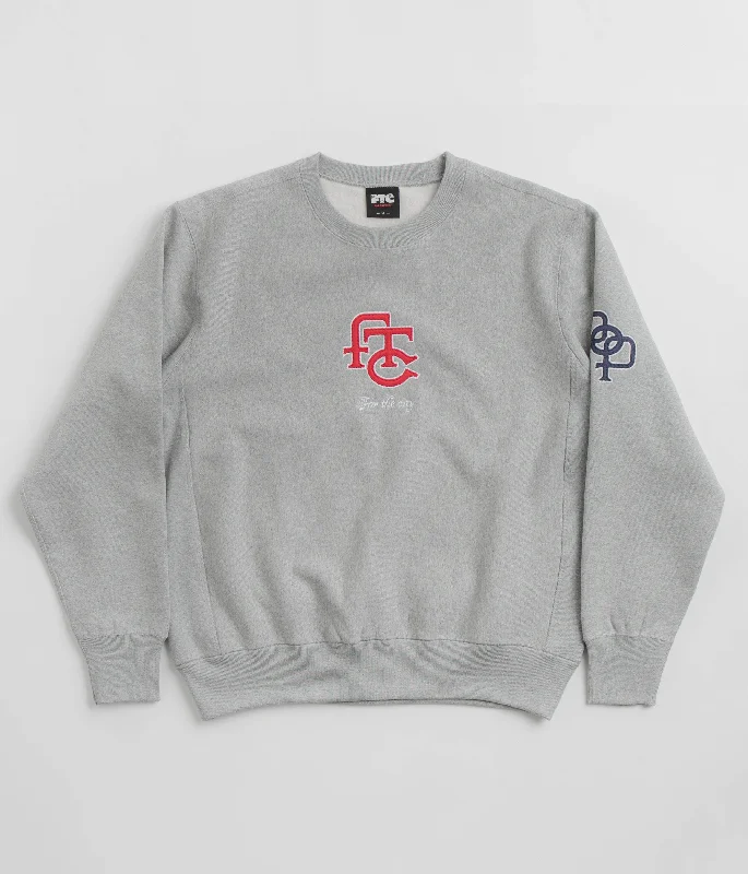 Hoodies & sweatshirts with jersey plush comfort-Pop Trading Company x FTC Crewneck Sweatshirt - Heather Grey