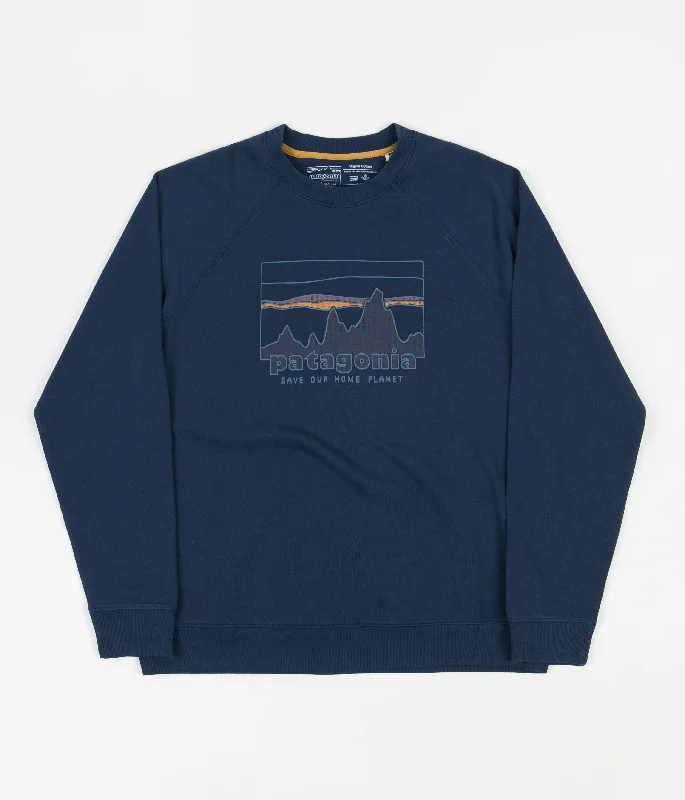 Hoodies & sweatshirts with organic jersey softness-Patagonia 73 Skyline Organic Crewneck Sweatshirt - Tidepool Blue