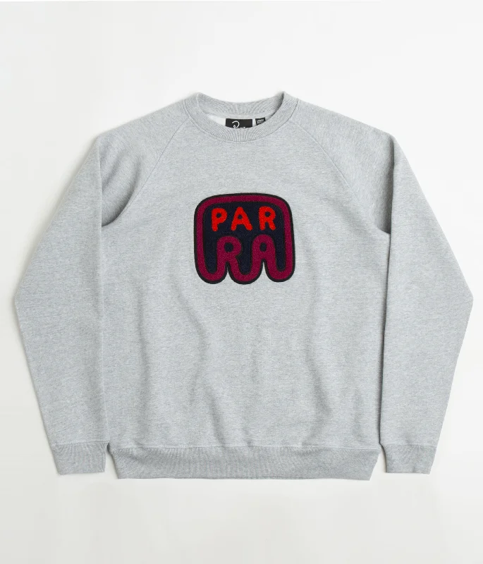 Hoodies & sweatshirts with washable cotton elegance-by Parra Fast Food Logo Crewneck Sweatshirt - Heather Grey