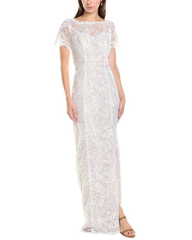 Floral wedding guest mini dresses-Marchesa Notte Long Gown