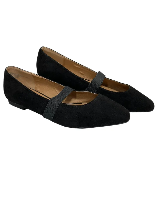 Flats with rubber sole grip-Shoes Flats By Lane Bryant In Black, Size: 10