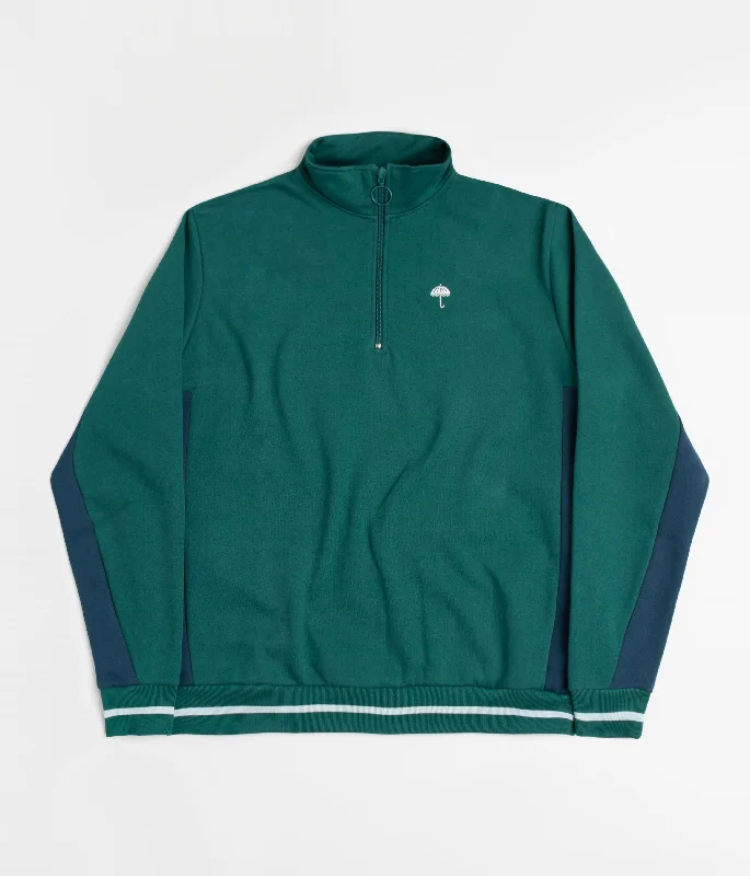 Hoodies & sweatshirts with recycled cotton softness-Helas Breeze 1/4 Zip Sweatshirt - Green