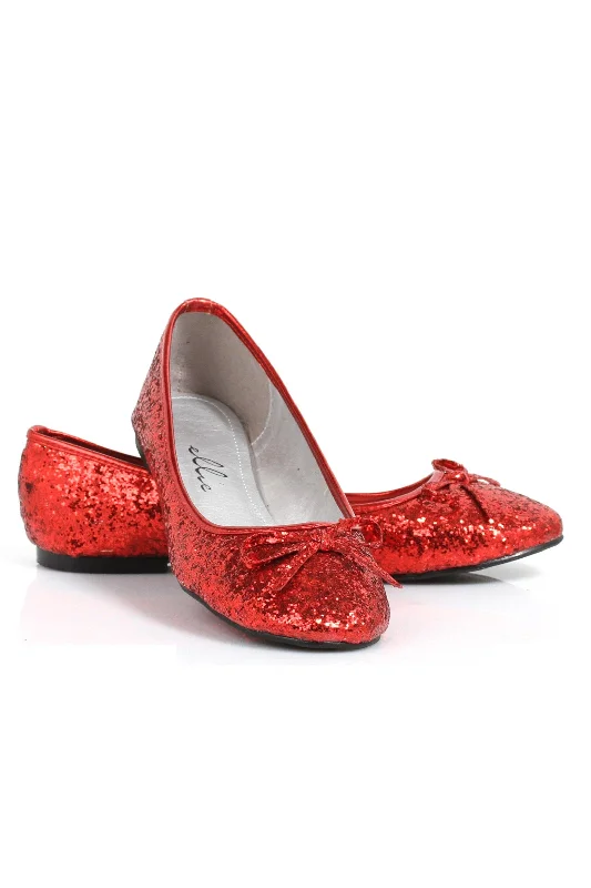 Flats with coral vibrant highlights-Ellie 016-MILA-G Ballet Flat with Bow