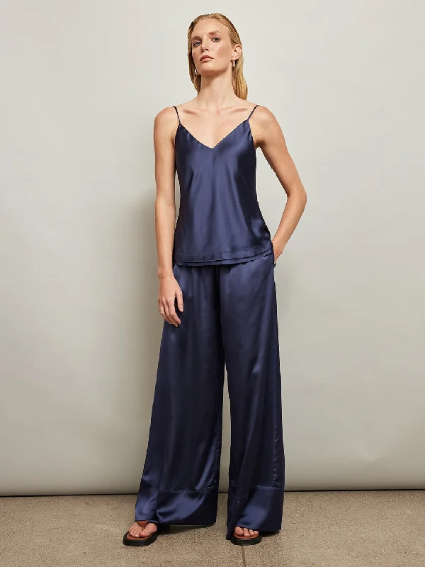 silk camisoles for luxe layering-Satin Cami - Evening Blue