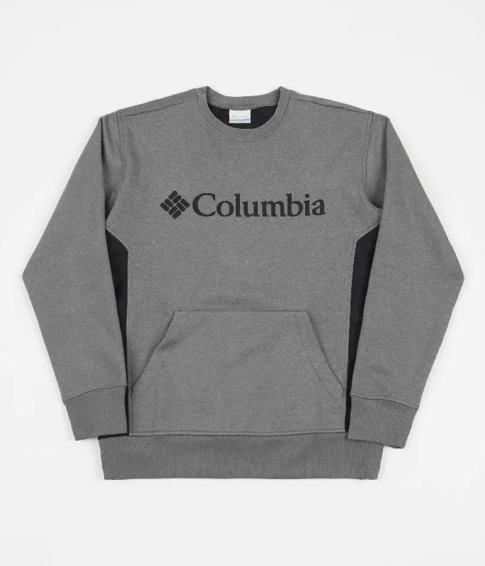 Hoodies & sweatshirts with washable cotton softness-Columbia Minam River Crewneck Sweatshirt - City Grey Heather / Black